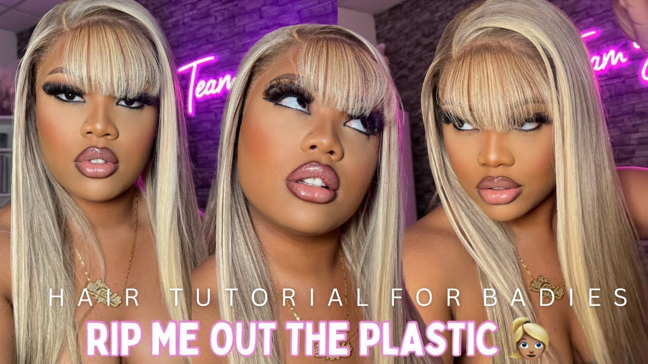 💞BLONDE SIDE PART BANG WIG INSTALL 👱🏽‍♀️| 24'' STRAIGHT 13X4 WIG | ASHIMARY & Team Stacie