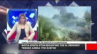 Φωτιά κοντά στον Βιολογικό Νέας Περάμου Καβάλας