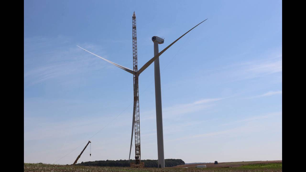 Time-lapse du montage du rotor - Eolienne Nordex - YouTube