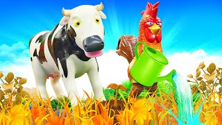 La sècheresse à la ferme! Jeux pour enfants avec les animaux de la ferme de Zénon.