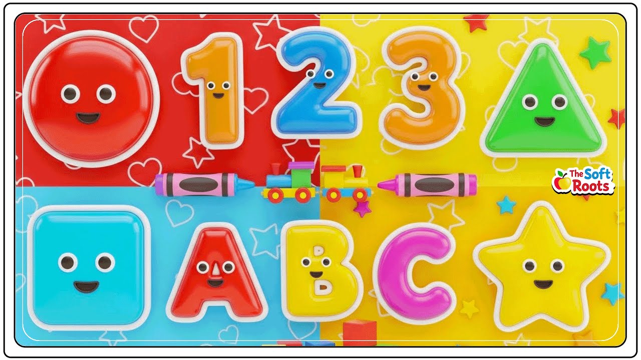 Preschool Learning activities for 3 year olds at home | Learn ABC Phonics Shapes Numbers Colors 🌈