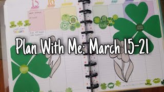 Plan With Me | March 15-21 | Classic Lined Vertical Outdated Social Media | St. Patrick's Day