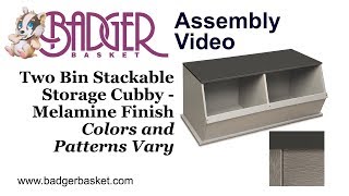 Assembly of 97735 Badger Basket Storage Two Bin Stackable Storage Cubby Melamine