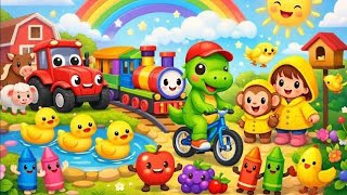 🎶Deutsche Kinderlieder Sammlung | Entchen,Traktor, Farben,Dino & Bauernhof 🐥🚜| Lernlieder für Kinder