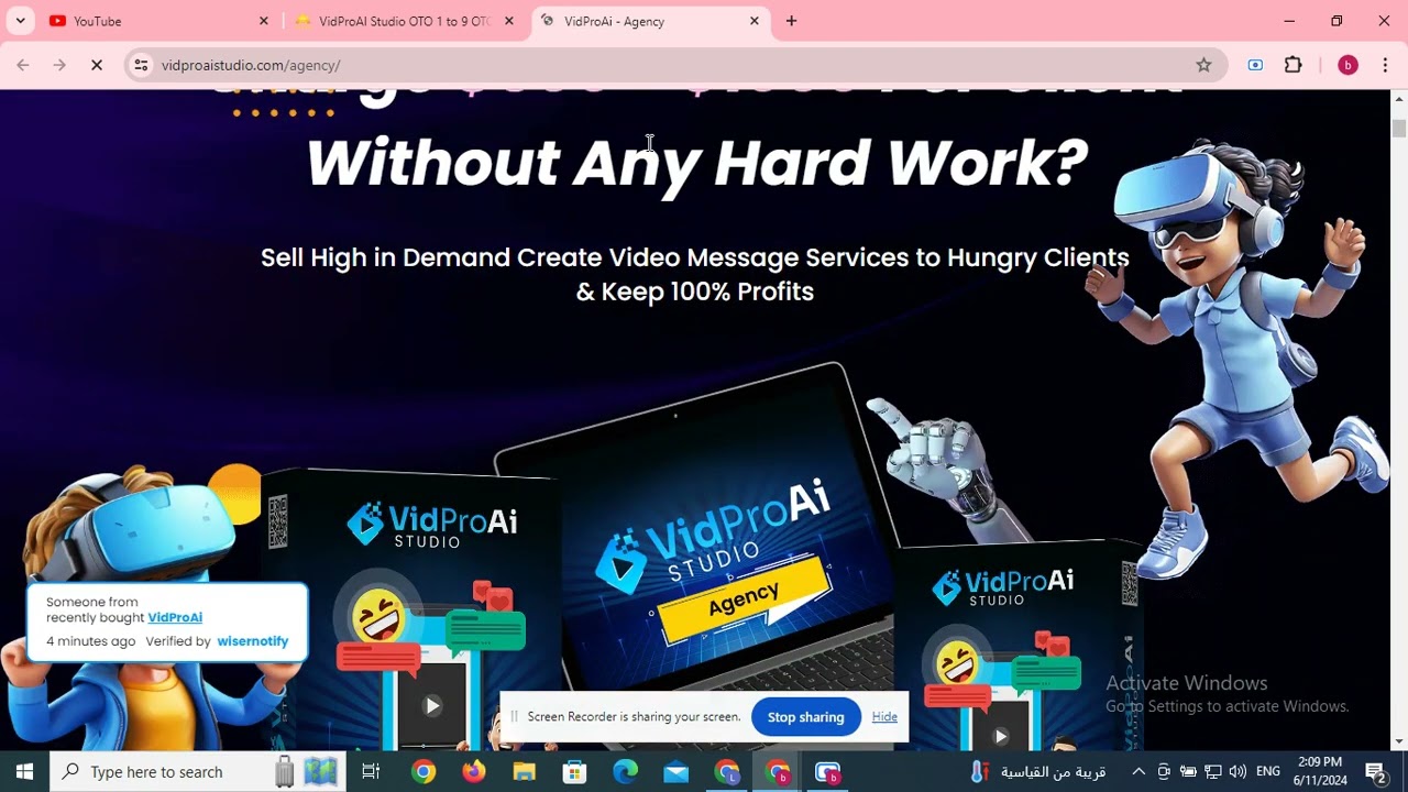 VidProAI Studio OTO 1 to 9 OTOs’ Links  below+ Huge Bonuses + Discount