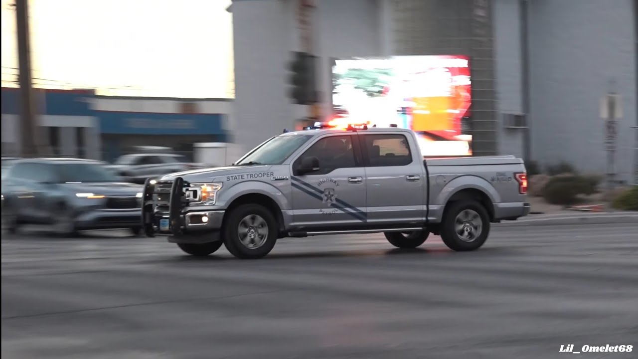 Nevada Highway Patrol F-150 Responding Code 3 through Traffic