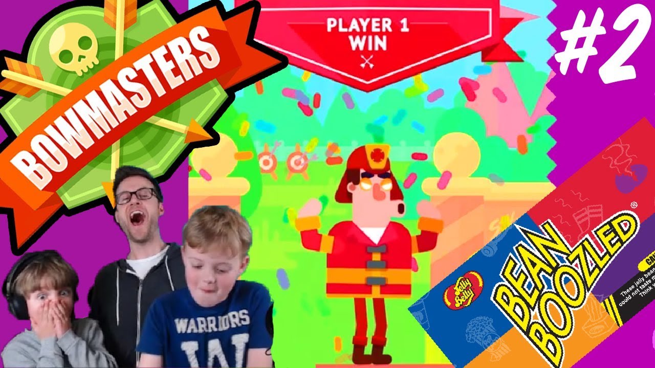 ROUND#2 BOWMASTERS BEAN BOOZLED! | Kids Lets Play Funny Moments IOS Multiplayer Gameplay | Game On