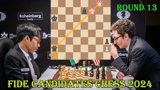 DRAMATIC ENDGAME!! Pragg vs Caruana || FIDE Candidates Chess 2024 - R13