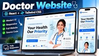 🔥 Doctor Website Using React JS & Tailwind CSS | Fully Responsive Website | Modern UI Design