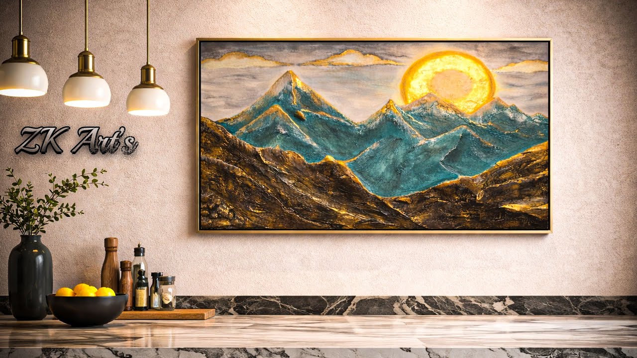 Handmade Mountain Wall Clay Art | Textured Landscape Wall Art 