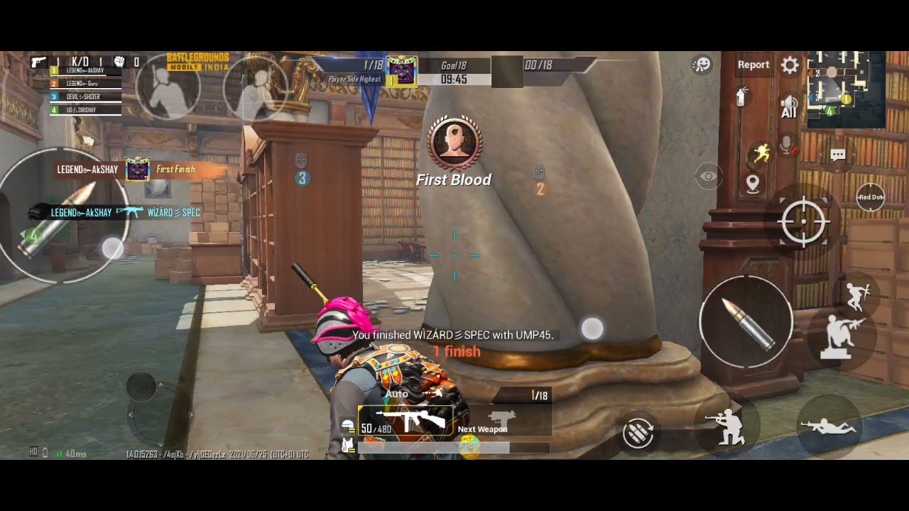 LIBRARY TDM GAMEPLAY / BATTLEGROUND MOBILE INDIA