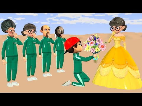 Scary Teacher 3D vs Squid Game Help Nick Choose Correct Princess Outfit 5 Times Challenge