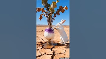 The rabbit saved the turnip plant from drying out by watering it 😭 #ai #tree #save #water