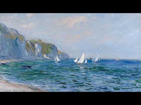 Impressionist Art - Claude Monet - Cliffs and Sailboats at Pourville