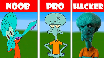 NOOB vs PRO vs HACKER Minecraft Pixel Squidward