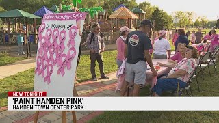Volunteers 'Paint Hamden Pink' in honor of breast cancer awareness