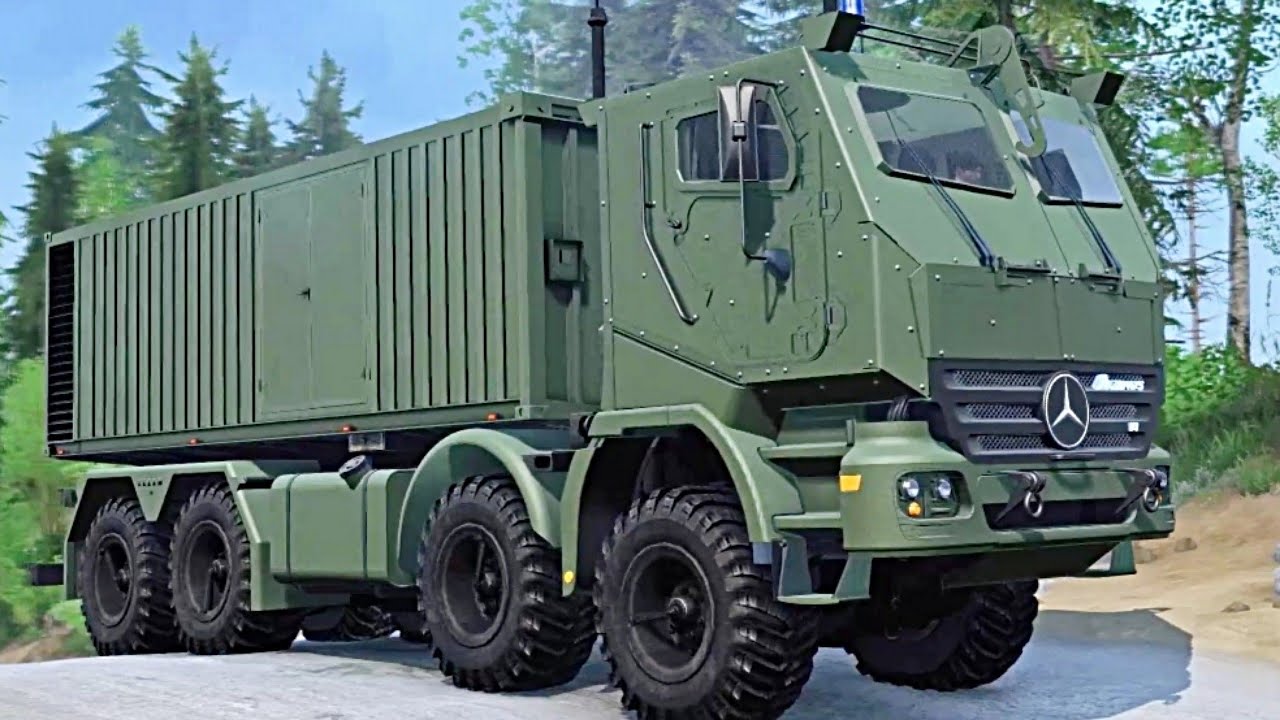 TRUK TENTARA "Mercy Actroz" Angkut Kontainer Besar - MBUM TRUCK