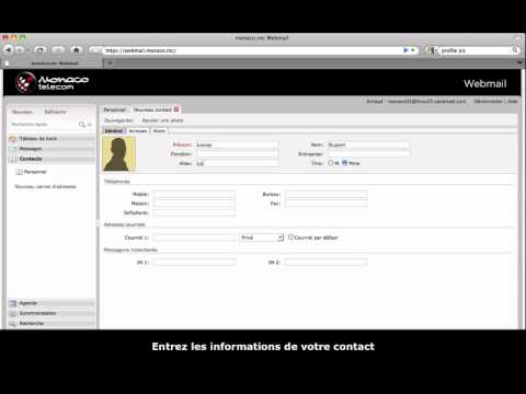 Le carnet d'adresse - Webmail Monaco Telecom