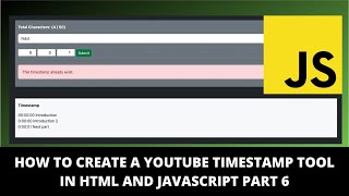 How to Create A Youtube Timestamp Tool in HTML and JavaScript Part 6