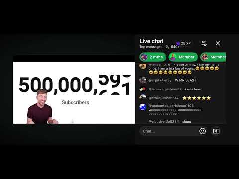 @MrBeast reaches 500,000,000 subscribers
