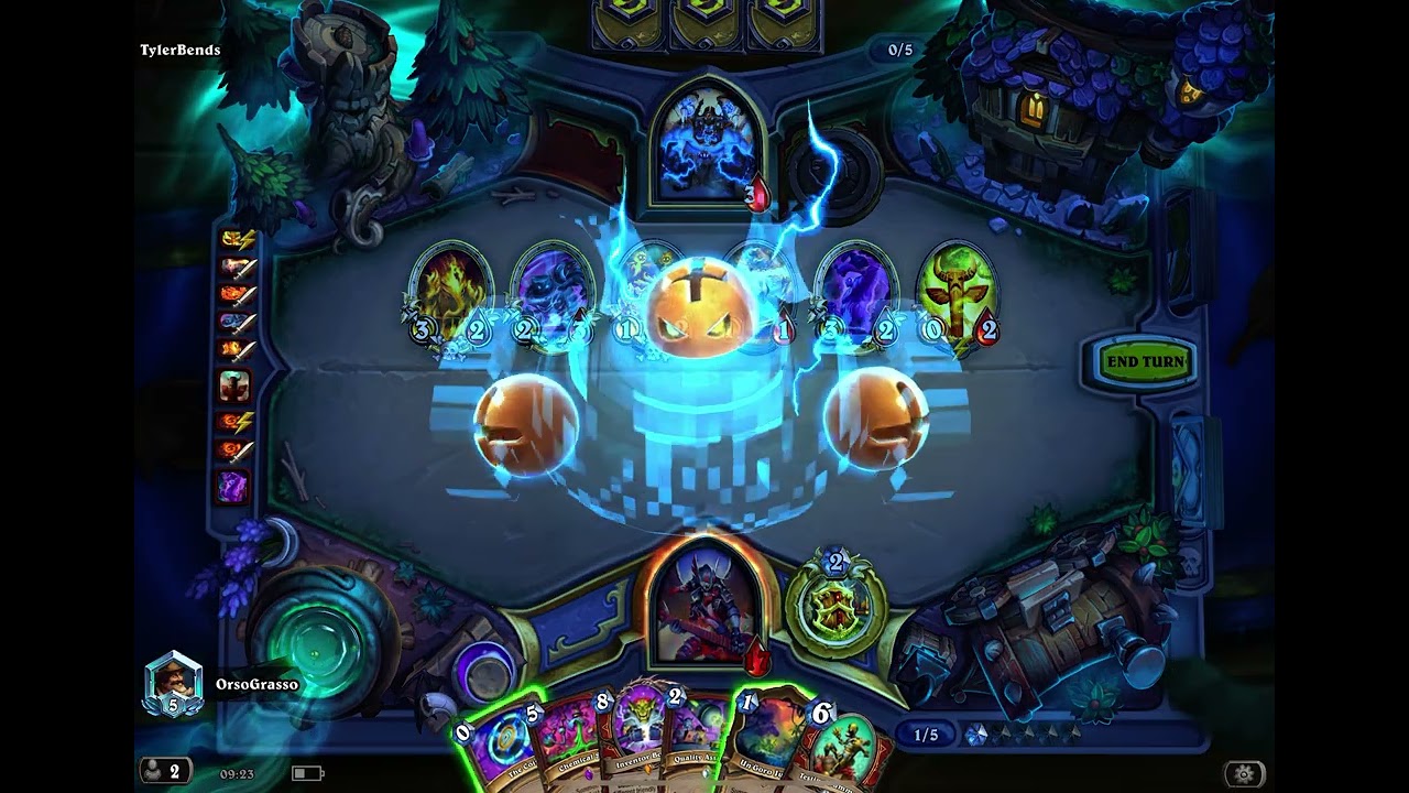 Воин-манекен против Шамана стихий. Игровой процесс Hearthstone Diamond 5.