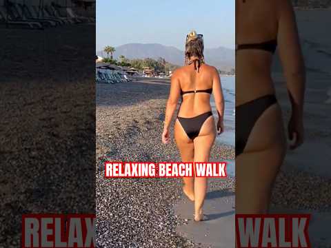 Relaxing Walk by the Mediterranean Beach 🏖️ #beach