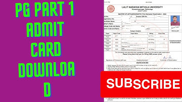 Lnmu PG part 1 admit card download kaise kre/PG admit card download 2023#lnmu
