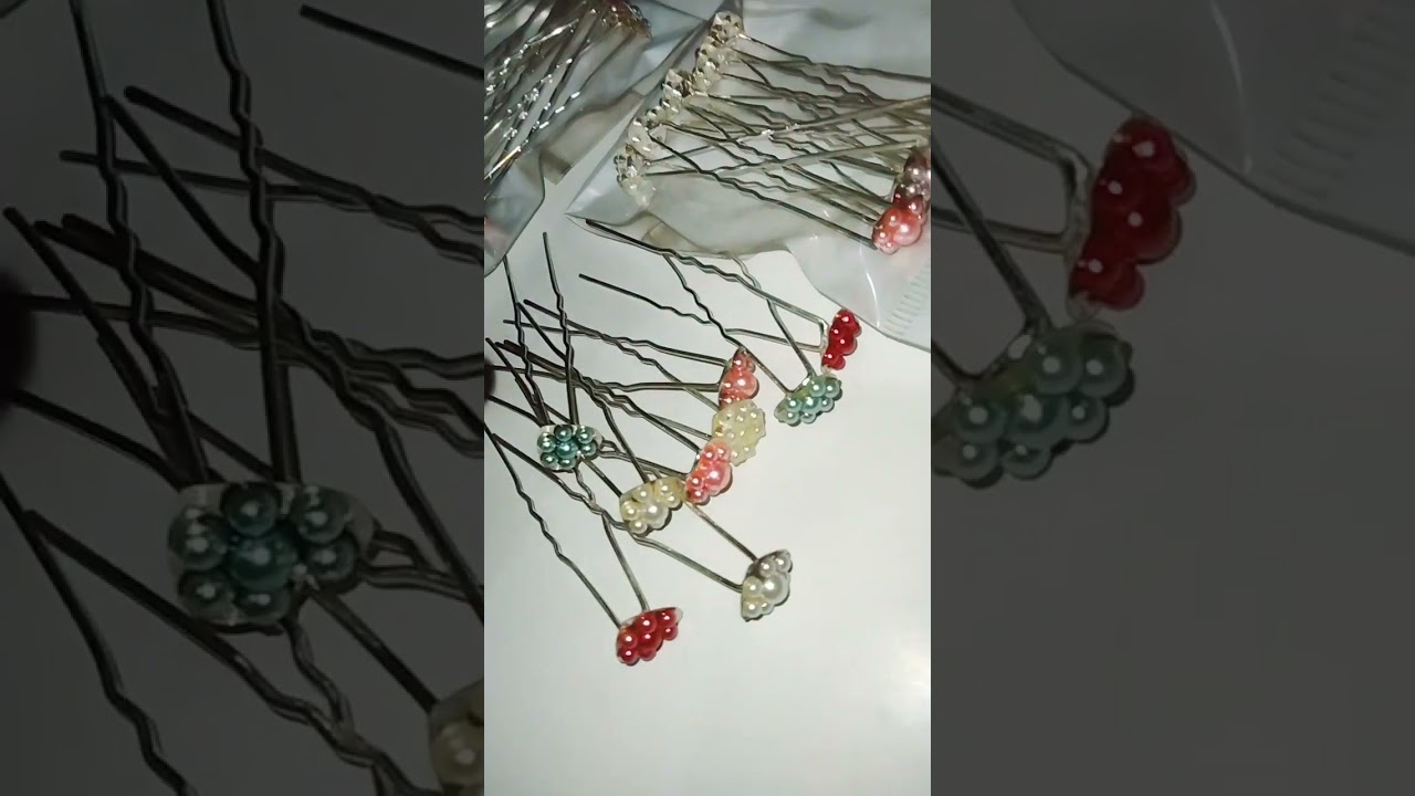 Silver Stone Flower Juda pins Bridal || Hair Accessories for Women And Girls|| set of 12 pices