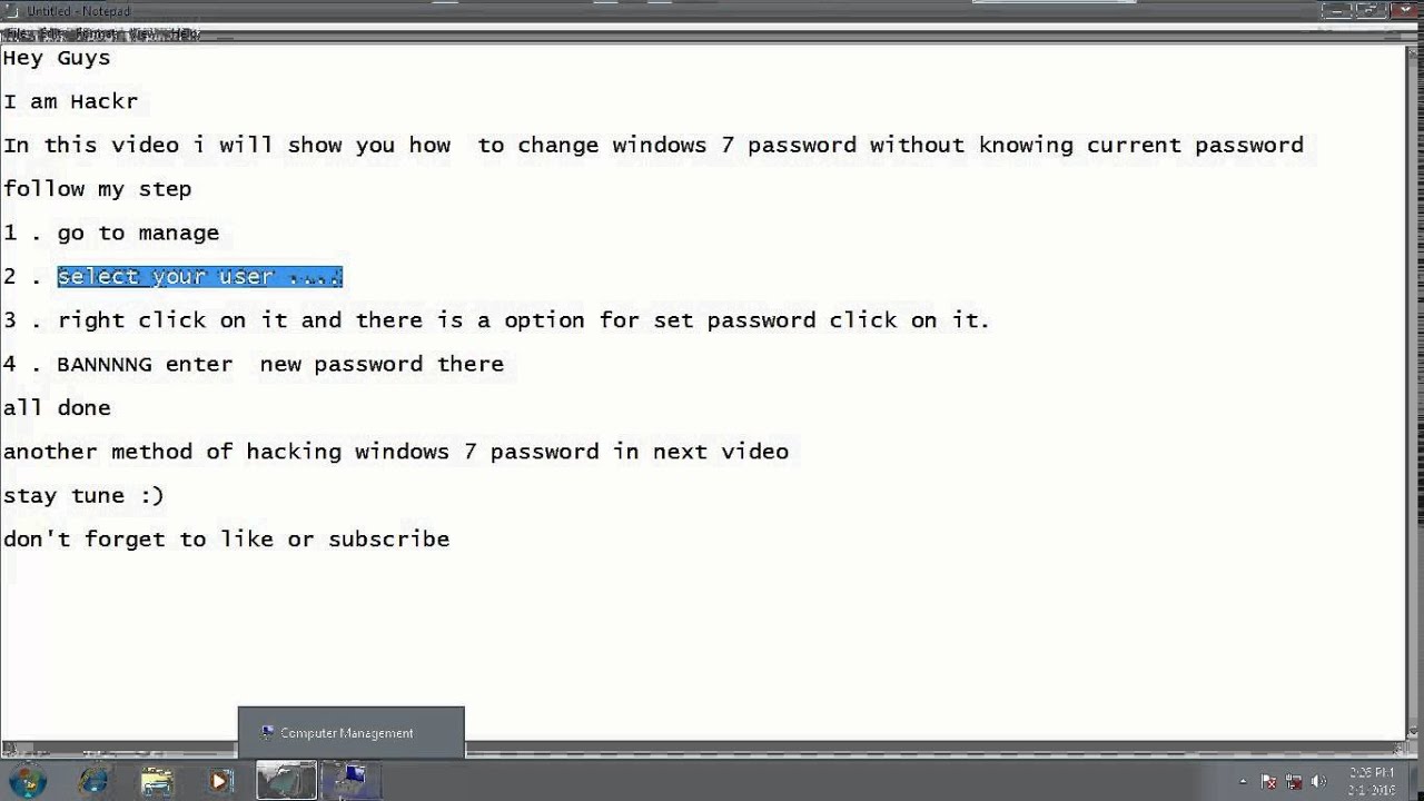 hack windows 7 password - YouTube