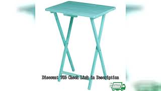 Indoor Folding Tv Tray Table Portable Lightweight Solid Rubberwood Space Saving Easy Storage No Asse