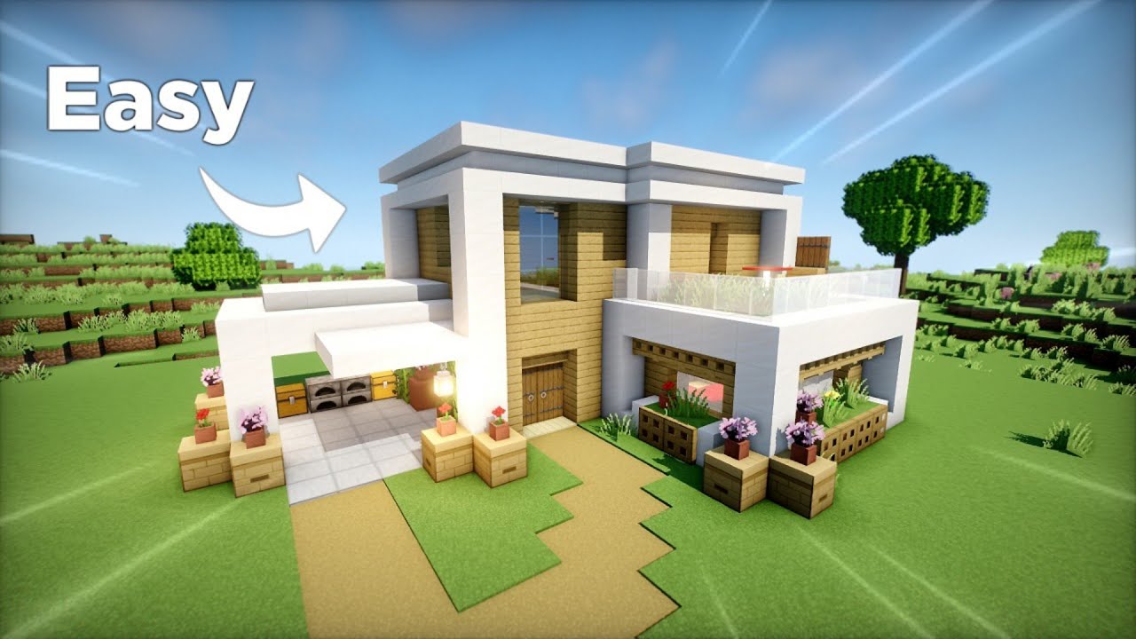 Minecraft Modern Simple Minecraft Simple Modern House Tutorial 🏡 - YouTube