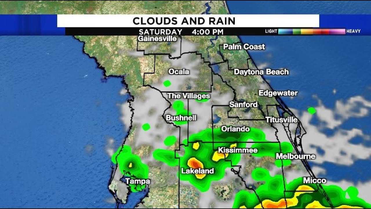 Dodging just a few downpours Saturday across Central Florida - YouTube
