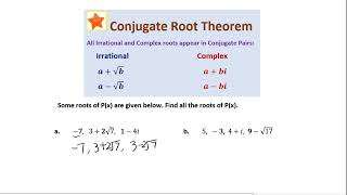Topic 2 Conjugate Root Theorem