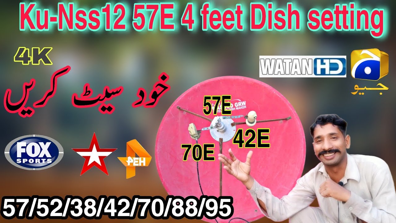 How to set Multi satellite Ku Nss12 57E Yahsat 52 paksat Eutelsat 70B 4K Video
