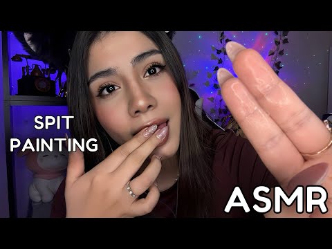 ASMR ESPAÑOL / SPIT PAINTING INTENSO (COMO MAQUILLAJE) + L4M0 MIS DEDOS REALISTA