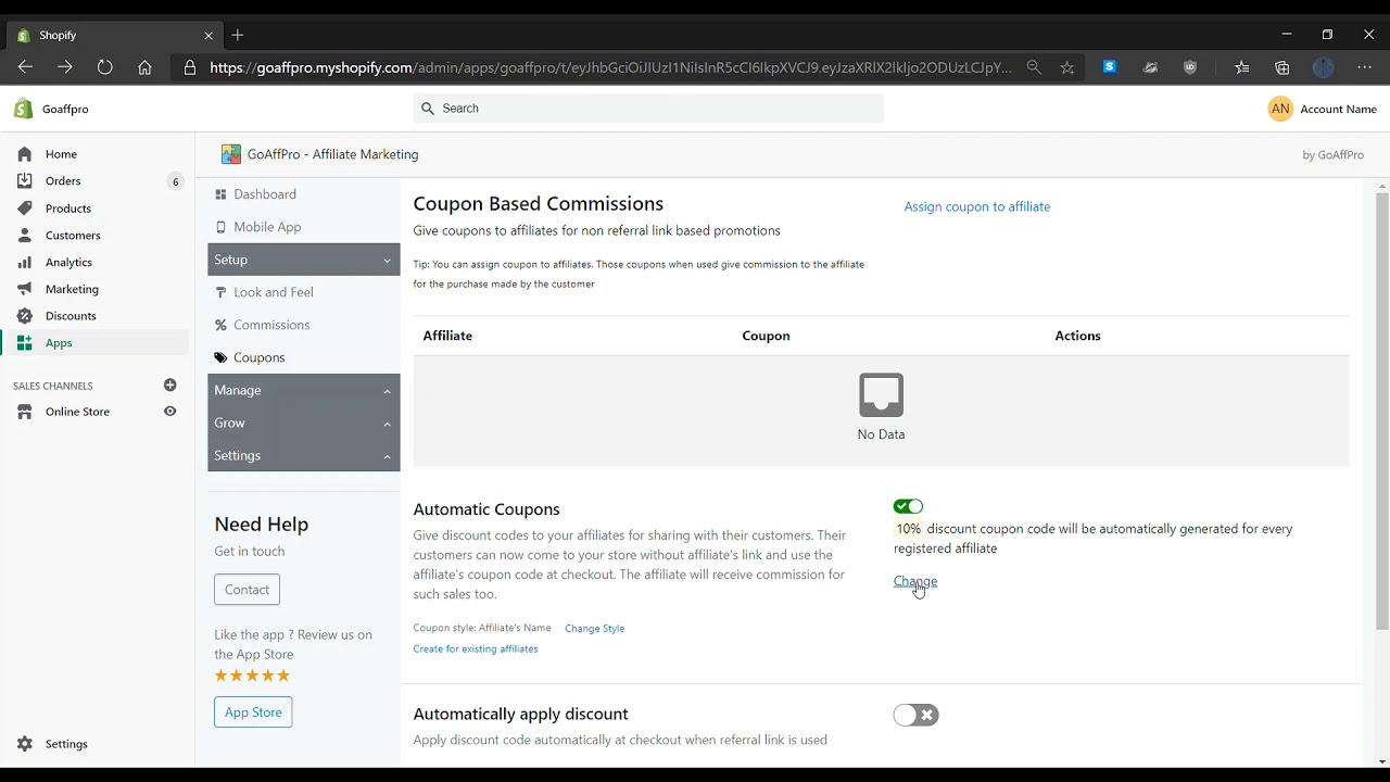 Change Discount Type for Automatic Coupons | How-to | GoAffPro