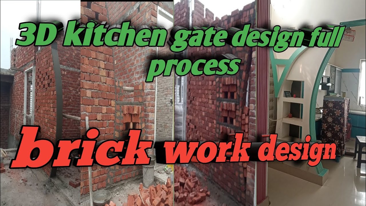 3D molding kitchen gate design banane ka full process my brick work design 