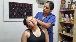 ASMR, Masaje descontracturante para el estrés con Maritza Pangol & Naty 