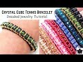 Crystal Cube Tennis Bracelet Beading Tutorial -4mm