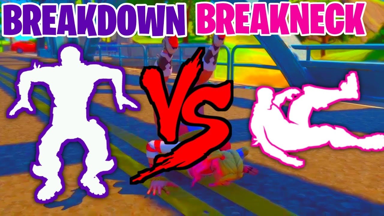 FORTNITE BREAKDOWN EMOTE VS BREAKNECK EMOTE YouTube