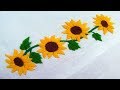 Hand Embroidery; Border Line Design; Sunflower Embroidery