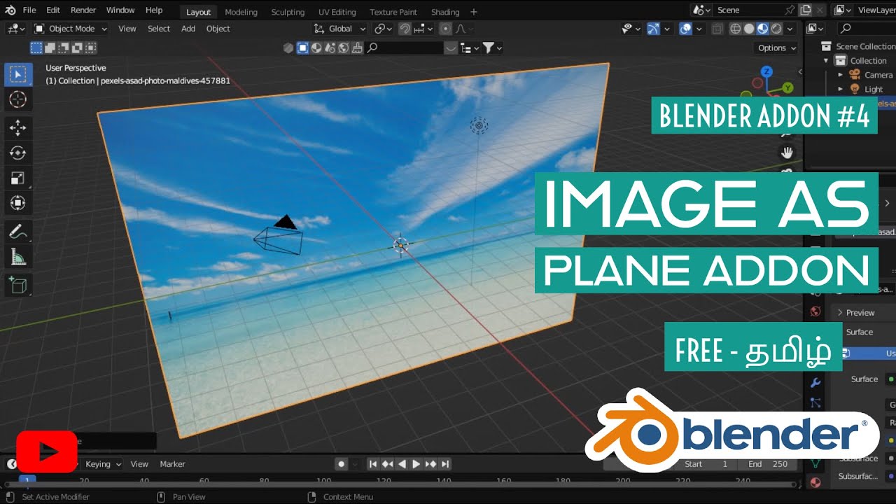 Transform Your Art with Free Image Plane Addon in Tamil | Blender Tutorial