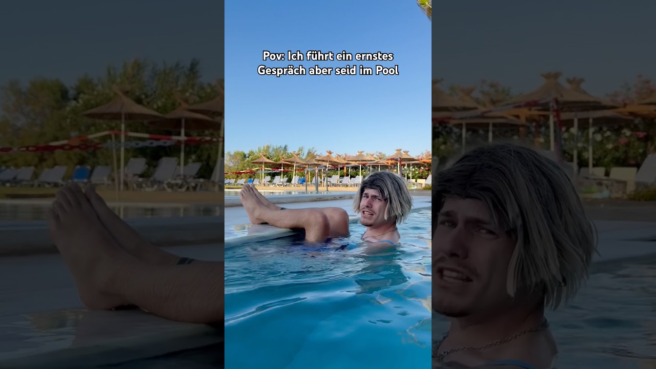 Wenn man ein ernstes Gespräch führt aber im Pool ist!😭😂 itsofficialmarco