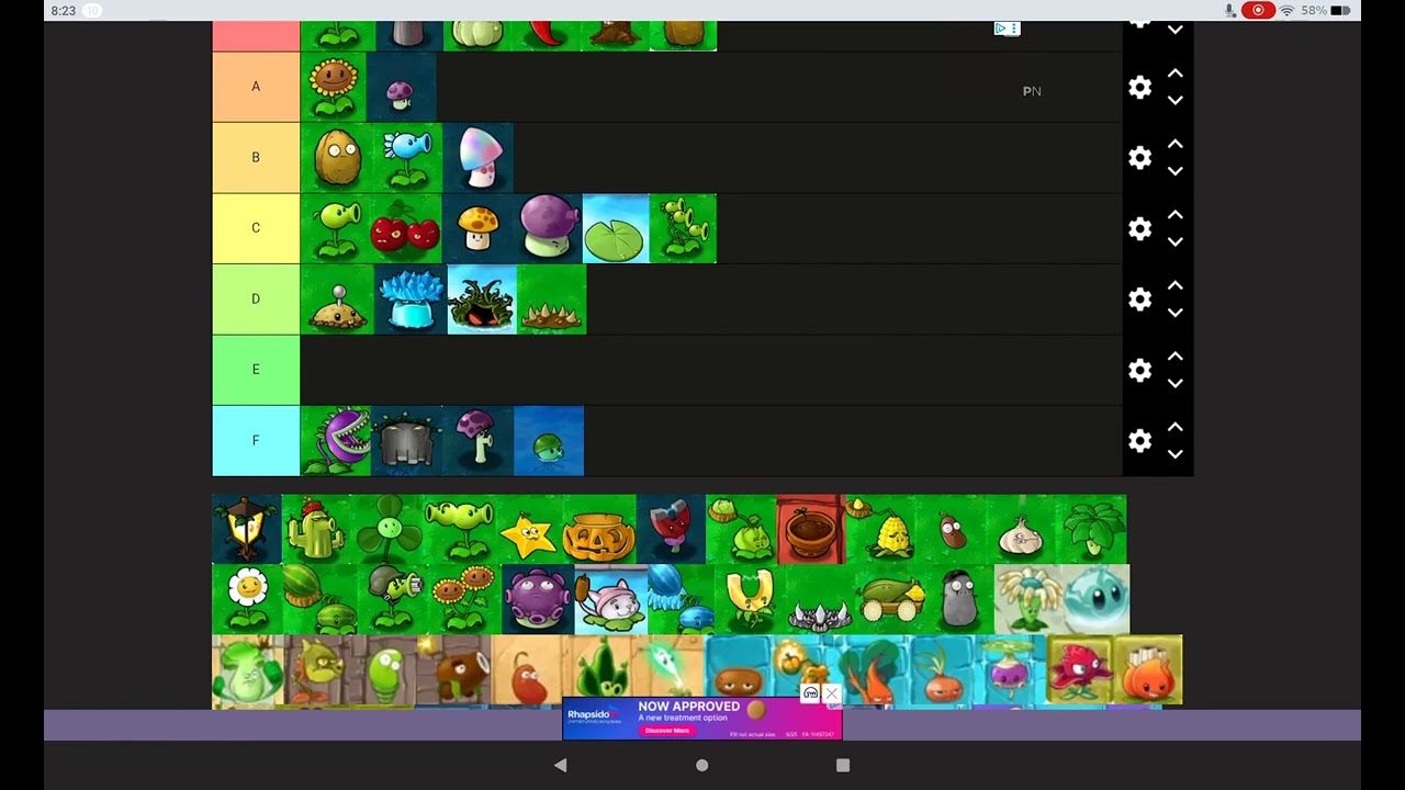 plants vs zombles thir list