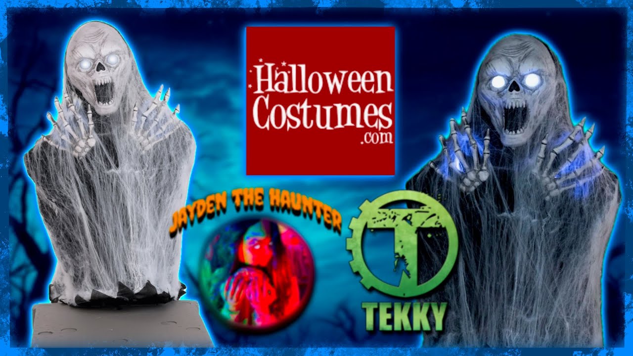 UNBOXING & SET UP | Halloween Costumes 2025 Tekky Jump Scare Skull With Tombstone Animatronic Prop 