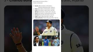 🇮🇳🏅#SACHIN PAJI MOST NATIONAL HONOURS WON BY INDIAN CRICKETERS 🇮🇳🏏/#trending/#viral.