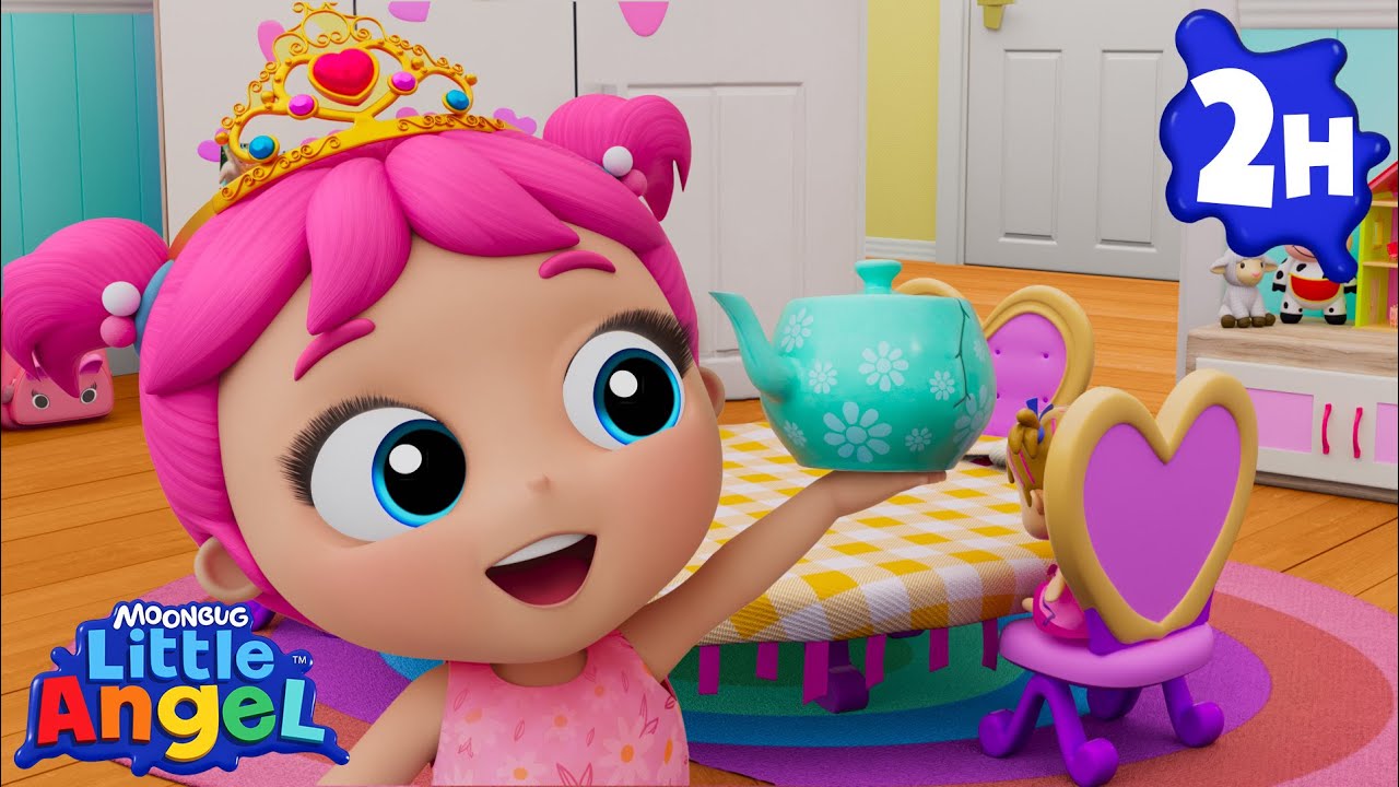 Princess Tea Party Fun Recycling! 👑♻️🍵| Little Angels Kids Cartoons/Songs & Nursery Rhymes