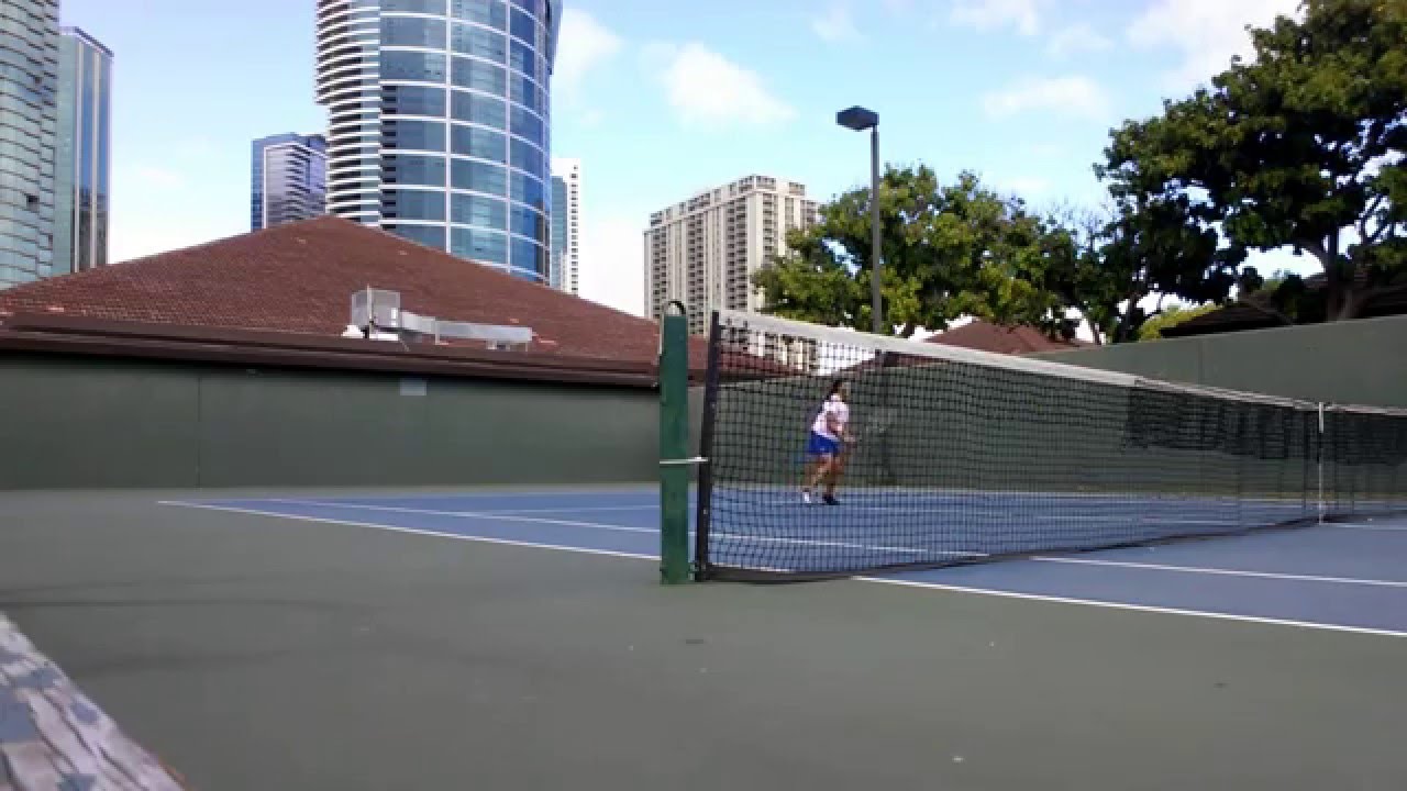 Tennis at Ala Moana Tennis Court Honolulu. Starting my life over