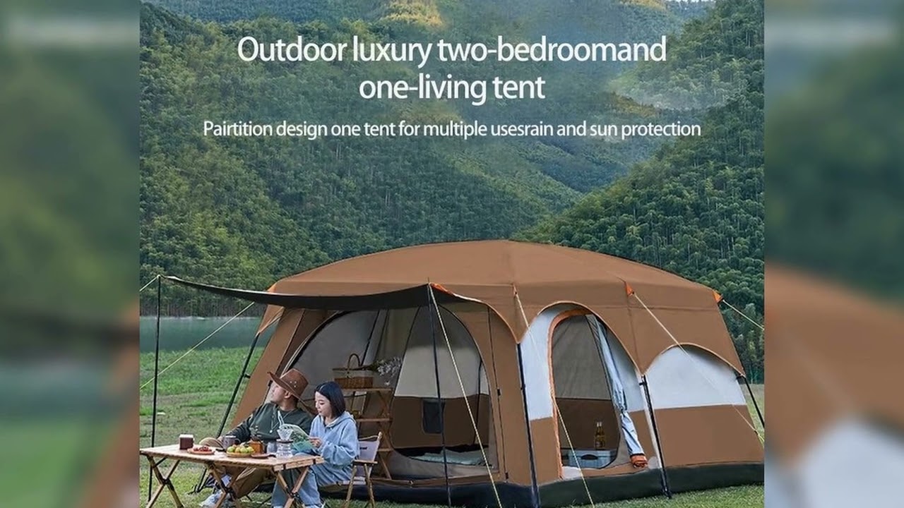 A must-have product! 2025 Upgraded 4 Season Camping Tent 3-12 Person Waterproof Windproof Double L
