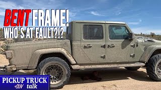 Uh Oh! Jeep Gladiator Frame Bent While Towing a Tear Drop Camper